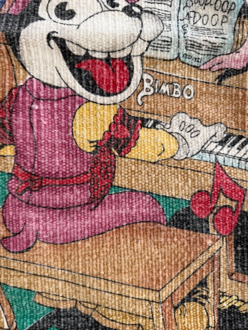 Vintage Rectangular Woven Betty Boop Rug Wall Hanging Multicolor Collectible - Picture 6 of 11